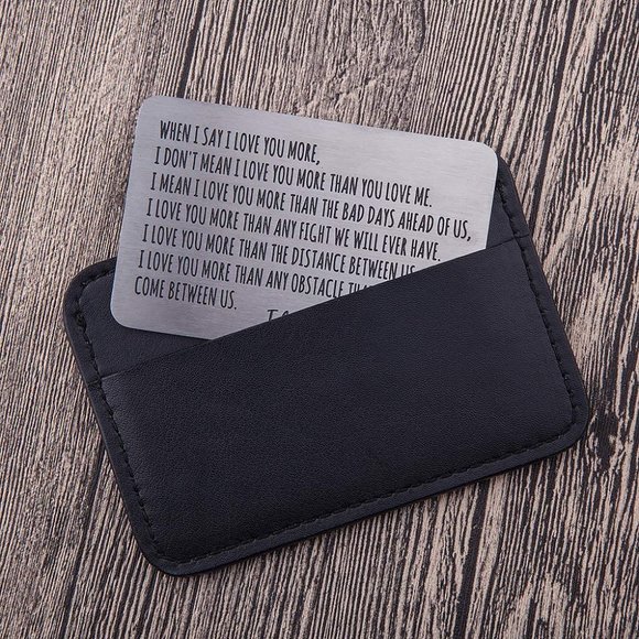 Wallet Insert Card Gifts For Men Husband From Wife Girlfriend Boyfriend Birthday - Picture 5 of 6